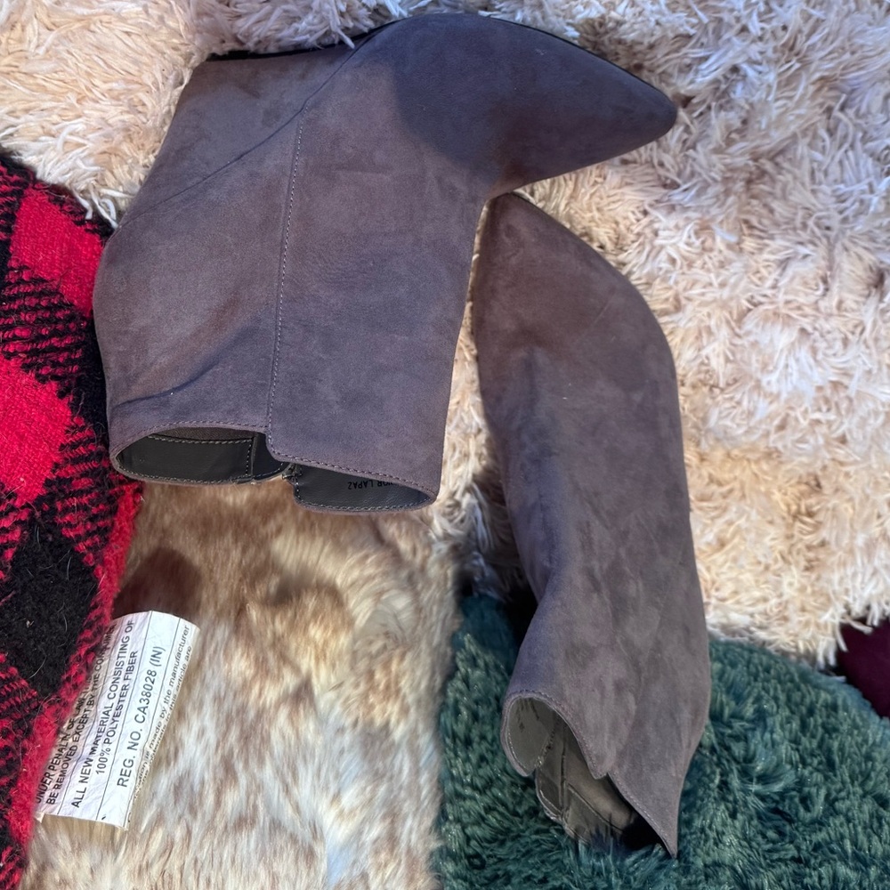 Gray Suede Booties - image 1